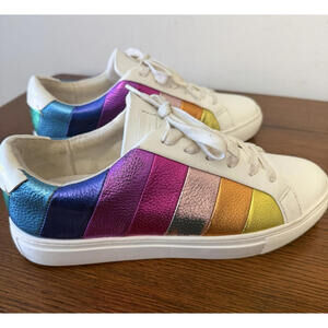 Kurt Geiger London Mini Lane Strip Tennis Shoes Sneakers Size US 7.5/EUR 38.5